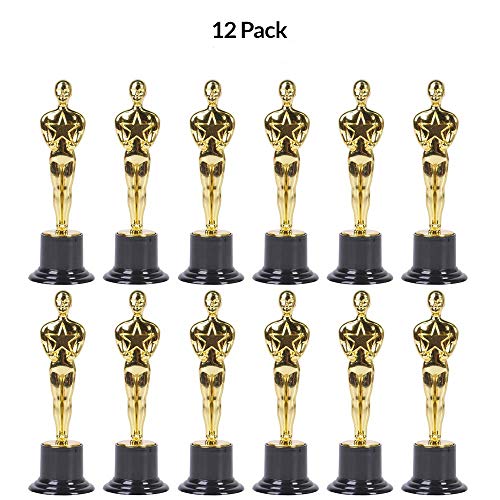 6" Gold Award Trophies - Pack of 12 Bulk Golden Statues Party Award Trophy, Party Decorations and Appreciation Gifts by Bedwina
