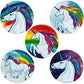 400 Unicorn Stickers - 1.5" Round Rainbow Unicorns Sticker Rolls, 4 Rolls 100 Stickers Each Roll in Bulk, for Girls & Kids, Unicorn Themed Birthday Party Favors, Goodie Bags & Carnivals