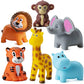 Mini Squeezable Zoo Animals (12 Pack) Vinyl Safari Jungle Animals, Squirt Bath Tub Toy for Kids, For Party Cake Decor, Baby Shower Birthday Party's, Stocking Stuffers, And Decorations