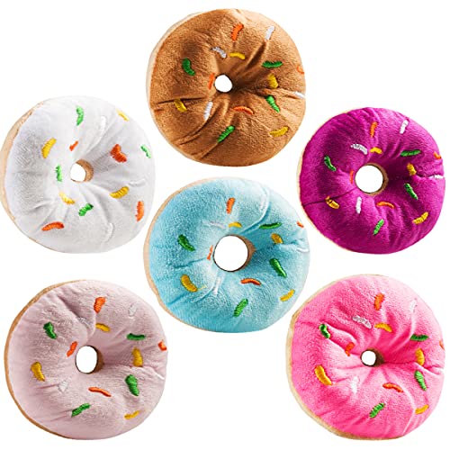 Bedwina Plush Donuts with Sprinkles - (Pack of 12) 1 Dozen Stuffed Donut Pillow Toy Party Favors, Donut Party Supplies Decorations and Stocking Stuffers for Kids