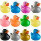 Glitter Rubber Ducks in Bulk - (Pack of 50) Assorted 2-Inch Duck Toys for Baby Shower Rubber Duckies, Rubber Bath Toy, Birthday Party Favors