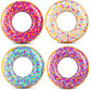 Inflatable Donuts (Pack of 4) 24 Inch Sprinkle Donut Inflatables, in Assorted Neon Colors, for Summer, Pool ,Beach Party Decorations, Floating Ring for Younger Kids and Toddlers
