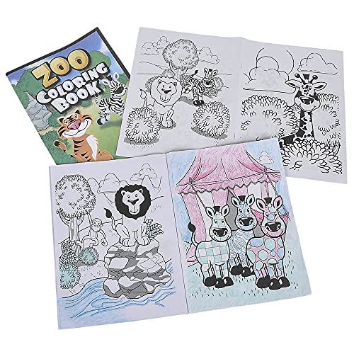 Zoo Animal Coloring Books - Bulk Pack of 24, 9"x11" Animal Party Favor Books for Kids with Jungle Safari Animals and Activity Sheets for Goodie Bags, Classrooms and Themed Birthday Supplies